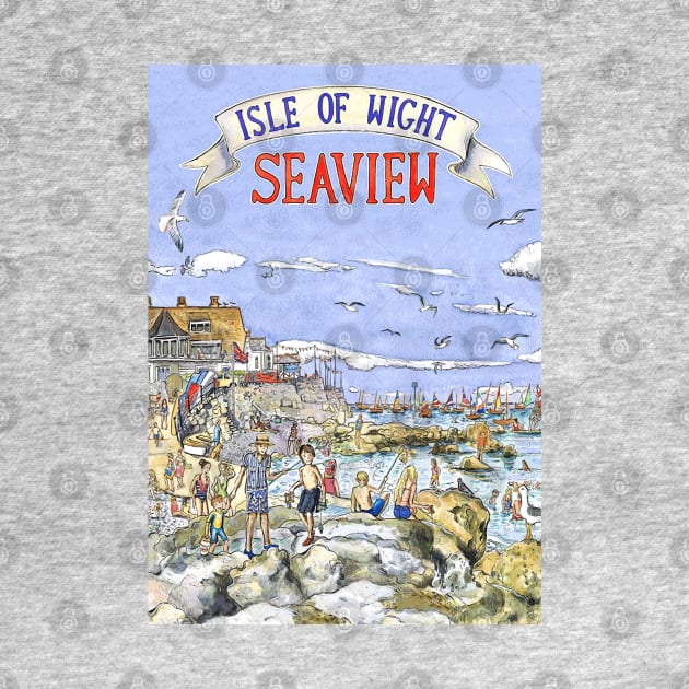 classic isle of wight travel art print by FauziKenceng